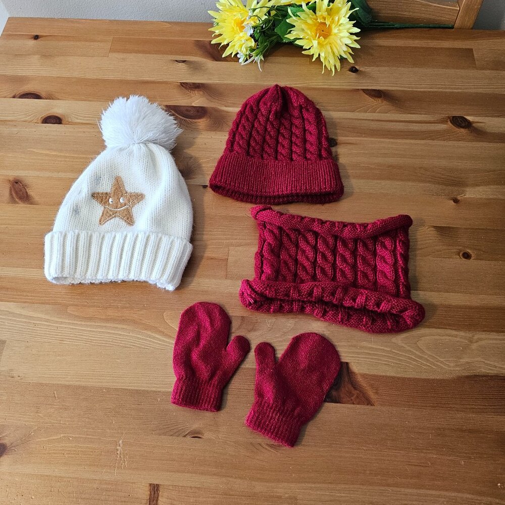 Bundle Baby Hat and mittens- 4pcs - Picture 1 of 8